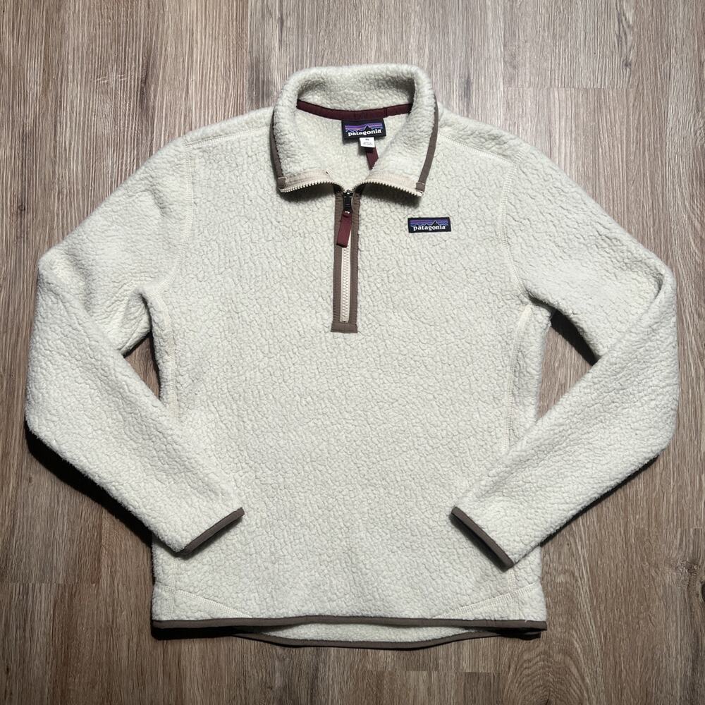 Patagonia Retro Pile 1/4-Zip Womens Fleece XS Pelican 2019 VGC